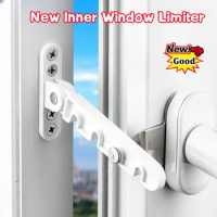 New Inner Window Limiter Latch Position Stopper Casement Wind Brace Home Security Door Windows Sash Lock Child Safety Protection
