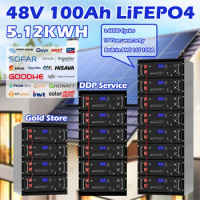 48V 100Ah 200Ah LiFePO4 Battery Pack Built-in BMS 100A 51.2V 5.12KWh with RS485 CAN BUS PC For Home Solar Storage System