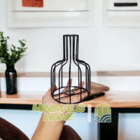 Vas Besi Meja Untuk Kantor Bunga Artificial Vas Dinding Tabung