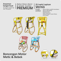 Boncengan Sepeda Motor Anak Rotan | Cocok Vario, Nmax, Supra X 125, Beat, Scoopy, PCX | FREE Bantal