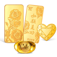 【GJS 金敬順】黃金9999金條元寶金豆多選款(金重:1.00錢)