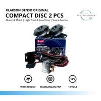 DENSO KLAKSON Compact Disc Suara Avanza Universal 12V untuk Motor & Mobil Set High & Low 111 dB Kabe