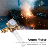 All Brass Tig Flow Meter Professional CGA580 Connector Gas Regulator Valve Fall Prevention G5/8 Male Thread Welding Gauge Welder