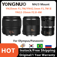 YONGNUO YN12-35mm F2.8-4M YN25mm F1.7M YN42.5mm F1.7M II For Olympus/Panasonic Camera, Auto Focus，M4/3 mount, Standard Prime Len