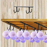 Cabinet Multi-Purpose Kitchen Utensil Organizer Cupboard Storage Shelf Cup Hanger Mug Rack Cup Holder