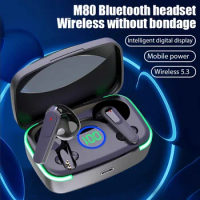 M80 TWS Fone Bluetooth Earphones Wireless Headphones Noise Reduction Headset HiFi Sound Sports Earbuds for iPhone Xiaomi Samsung