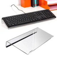 Acrylic Computer Keyboard Adapter Transparent Acrylic Keyboard Stand for 78-keys Non-slip Riser Tray for Desktop Office Supplies
