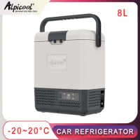 Alpicool 8L Portable Mini Freezer Car Refrigerator Compressor Cooler Small Fridge 12V/24V for Outdoors Caravan Camping Ice Box
