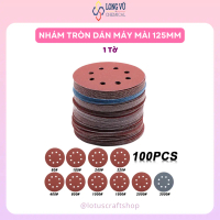 Nhám Lỗ Tròn Dán Máy Mài 125mm (1 Tờ), Giấy Nhám Lỗ Đánh Bóng Epoxy Resin, Xả Nhám Sơn Xe - Lotus Cr