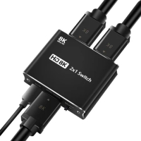 2 in 1 out Switcher HDMI-compatible 2.1 Switch Splitter High-defination 8K@60Hz 4K@120Hz 48Gbps Converter for /HDTV