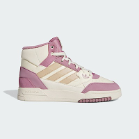 Adidas Drop Step SE W IF2697女 休閒鞋 運動 復古 三葉草 皮革 拼接 高筒 米白 粉紫