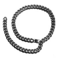 Men Choker Tail Hip Hop Rapper Stainless Steel Cuban Chain Necklace