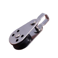 1PCS 607 316 Stainless Steel Pulley 45mm Blocks Rope Marine Hardware For Kayak Canoe Boat Anchor Trolley Kit 2mm To 8mm Rope