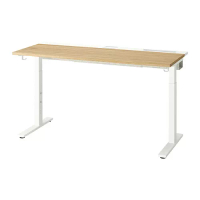 MITTZON 書桌/工作桌, 實木貼皮, 橡木/白色