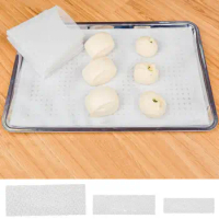 Square Silicone Steamer Mesh Pad Nonstick Cake Biscuit Tarts Baking Mat Round Shape Dumplings Baking Mat Kitchen Dehydrator Tool