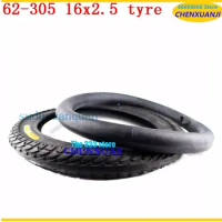 16x2.5 Inner Outer Tyre 16x2.50 62-305 Tire and Inner Tube Fits Electric Bikes (e-bikes) Kid Bikes Small BMX and Scooters