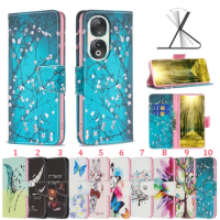 50pcs/lot For Huawei Mate 60 Pro Mate 60 Pro Plus Stand Cartoon Bird Feather Leather Case For Honor 90 5G Honor X7A X6A X50i