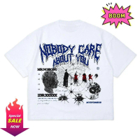 WoBi Serendipity zxswe AccentAmbios Kaos Boxy fit Oversized Tshirt Nobody Care White Santai combed p
