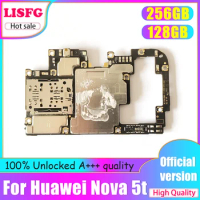Original Work Well Unlocked For Huawei Nova 5t YAL-L21 Motherboard Mainboard Main Circuits Flex Cable Logic Board