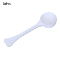 ZHIXI 50pcs 3g Long Handle Measuring Spoon Milk Powder Spoons Coffee Teaspoon Protein Powder Scoop K