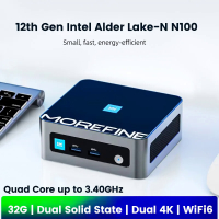 Morefine M9 M8 Pocket Mini PC 12th Gen In Alder Lake i7 1260P N100 N95 DDR4 NVME Dual HDMI2.0 2.5G LAN Gamer Computer WiFi6