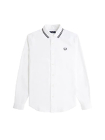 เสื้อเชิ้ตผู้ชาย POLO COLLAR WOVEN PIQUE SHIRT สีขาว