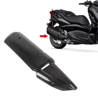 Motorcycle Carbon Fiber Exhaust Cover Heat Shield Cover Guard Muffler Protector Gloss Cover Accessories For YAMAHA XMAX 300 2022