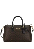 Coach Georgia Satchel Bag In Signature Canvas - Walnut/Black