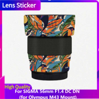 For SIGMA 56mm F1.4 DC DN for Olympus M43 Mount Lens Body Sticker Protective Skin Decal Vinyl Wrap Film Anti-Scratch Coat