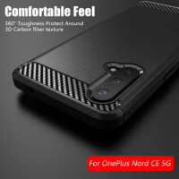 For OnePlus Nord CE 5G Case Shockproof Bumper Carbon Fiber Soft Silicone TPU Slim Phone Back Cover For OnePlus Nord CE 5G Case