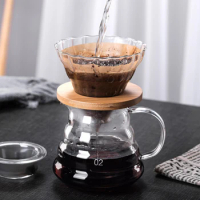 Glass Coffee Dripper Wooden stand Clever Coffee Filter Engine Style Coffee Drip Filter Cup Portable Reusable Paperless Pour Over