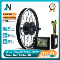 Electric Bike Kit 36/48V 250W 350W 500W Front Hub Motor Wheel 16-29inch 700C For EBike Conversion Kit With Three Mode Controller