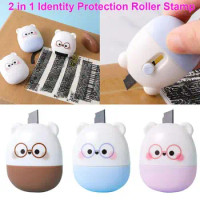 Mini Identity Cover Eliminator Self-Inking Identity Protection Roller Stamp Guard Seal Information Security Privacy Protection