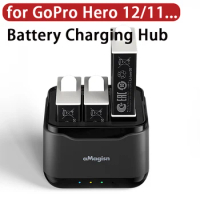 Portable Battery Charger for GoPro Hero12 USB Type-C Fast Charging Battery Hub for GoPro Hero 12 11 10 9 Action Camera Accessory