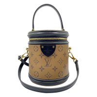 LV Louis Vuitton Cannes 雙色Monogram花紋印花手提斜背二用包/水桶包/圓筒包(M43986)