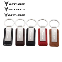 Motorcycle Leather Keychain Fit For YAMAHA MT-03 MT-07 MT-09 2014-2024 Universal Key Accessories Custom High Quality Keyring