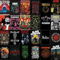 [24pcs] poster dinding tema band metal A6 free perekat free bubel warp