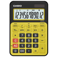 CASIO 12位數時尚多彩桌上型計算機(MS-20NC-BYW)黑/黃.