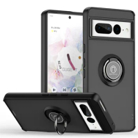 Armor Shockproof Coque For Google Pixel 6 7 8 Pro Magnetic Car Holder Stand Ring Phone Cases For Pixel6 Pixel7 Pixel8 Back Cover
