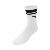Puma 襪子 Classic Crew Socks 男女款 白 黑 雙線 經典 長襪 單雙入 BB109205