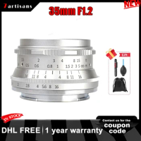 7artisans 7 artisans 35mm F1.2 MF Prime APS-C Lens For Canon EOS-M M50 Olympus/Panasonic Mico 4/3 Mirrorless Cameras Silver