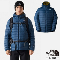 【The North Face】男 防潑水保暖兩面穿連帽羽絨外套.夾克_83OM-OXK 藍色