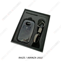 Casing /Cover/Sarung Kunci Remote Mobil Carbon Fiber - Toyota RAIZE / ROCKY / AVANZA New 2022-2024 /