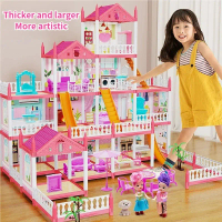 [14Room+2Doll] Diy House Led Light House Doll House Rumah Budak Mini House Girl And Boy Birthday Gif