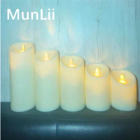 MunLii LED Electric Candle Lamp Swing Flameless Candles Battery Powered Candles for Wedding Decor Birthday Party Supplies