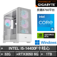 GIGABYTE技嘉 B760平台【真田幸隆】I5-14400F十核RTX3050電競效能Win11主機(32G/1TB)