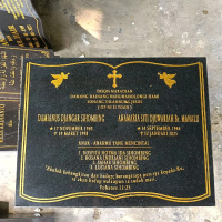 lempengan nama batu nisan bahan granit nero kualitas terbaik