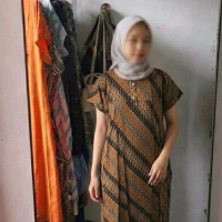 Daster Wanita Coklat Motif Batik – Dress Santai Lengan Pendek Adem