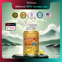 MULITTEA 120pcs 10,000IU VITAMIN D3+K2 250MCG(mk7)Softgel untuk Meningkatkan Penyerapan Kalsium, Kes