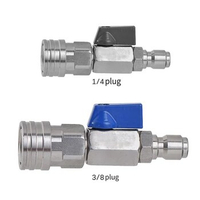 High Pressure Washer Ball Valve Kit With 3/8 or 1/4 Inch Quick Connect Plug for Power Car Wash Pump Hose Switch 4500 PSI